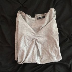 Grey brandy long sleeve top